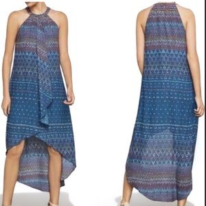 BCBG MAXAZRIA Hi Low Halter lined Asymmetrical Lined Dress Ladies Size XS EUC